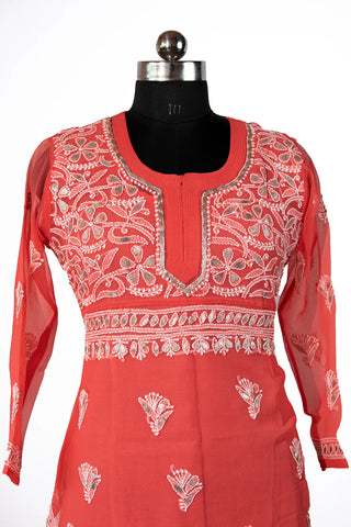 Zinat Georgette Gota Patti Kurti