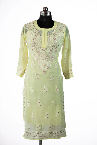 Mahira Georgette Gota Patti Kurti