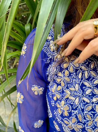 Gauhar Georgette Gota Patti Kurti