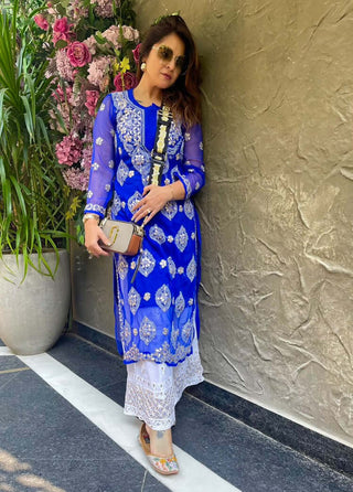 Gauhar Georgette Gota Patti Kurti