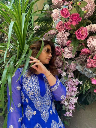 Gauhar Georgette Gota Patti Kurti