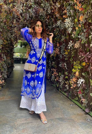 Gauhar Georgette Gota Patti Kurti