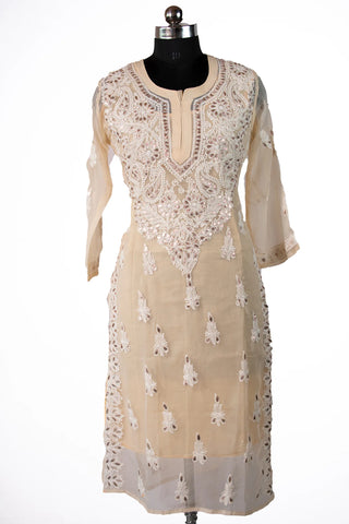 Mahira Georgette Gota Patti Kurti