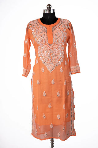 Mahira Georgette Gota Patti Kurti