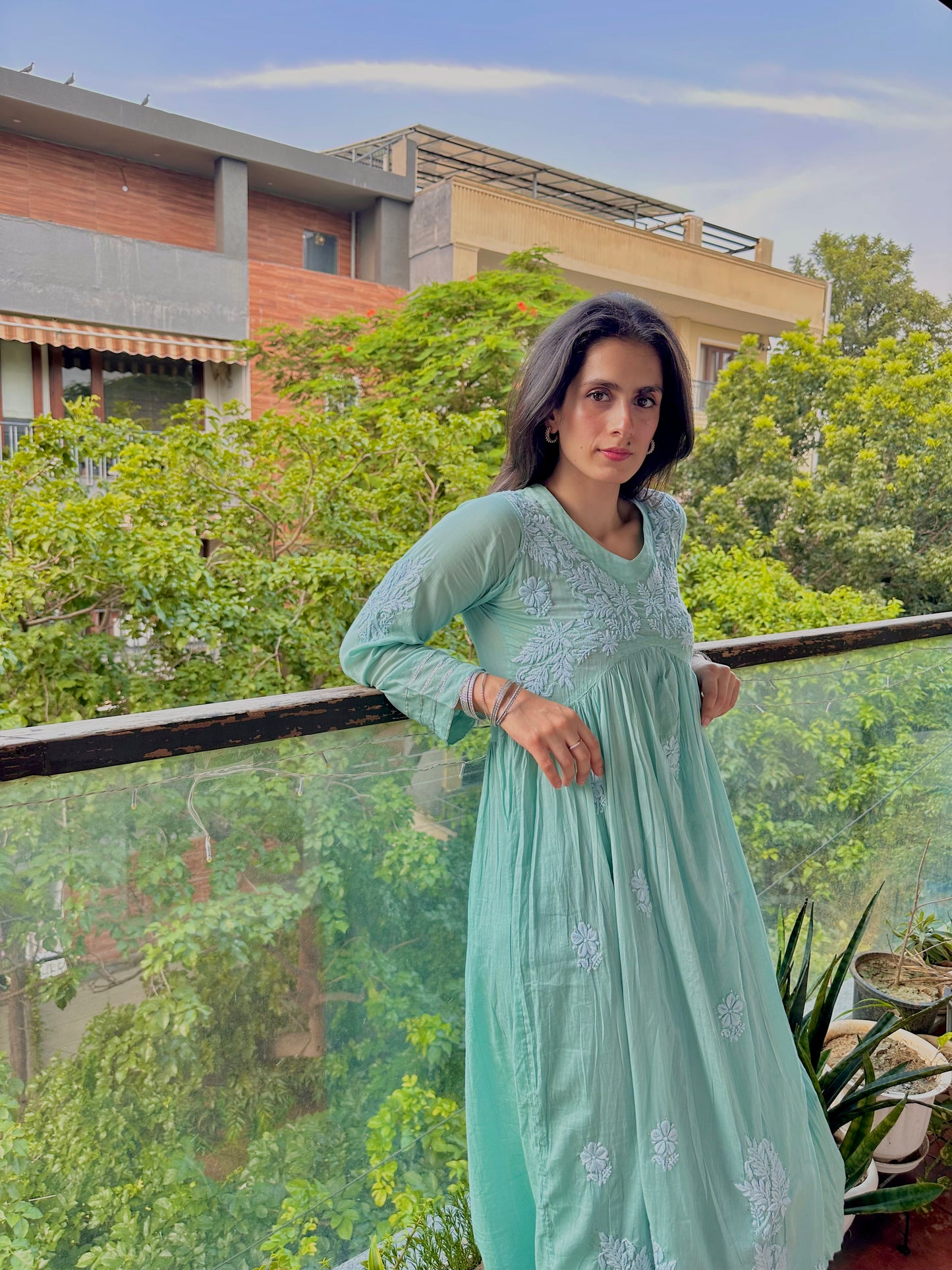 Shahi Mulmul Cotton Chikankari Kurta and Pant Set