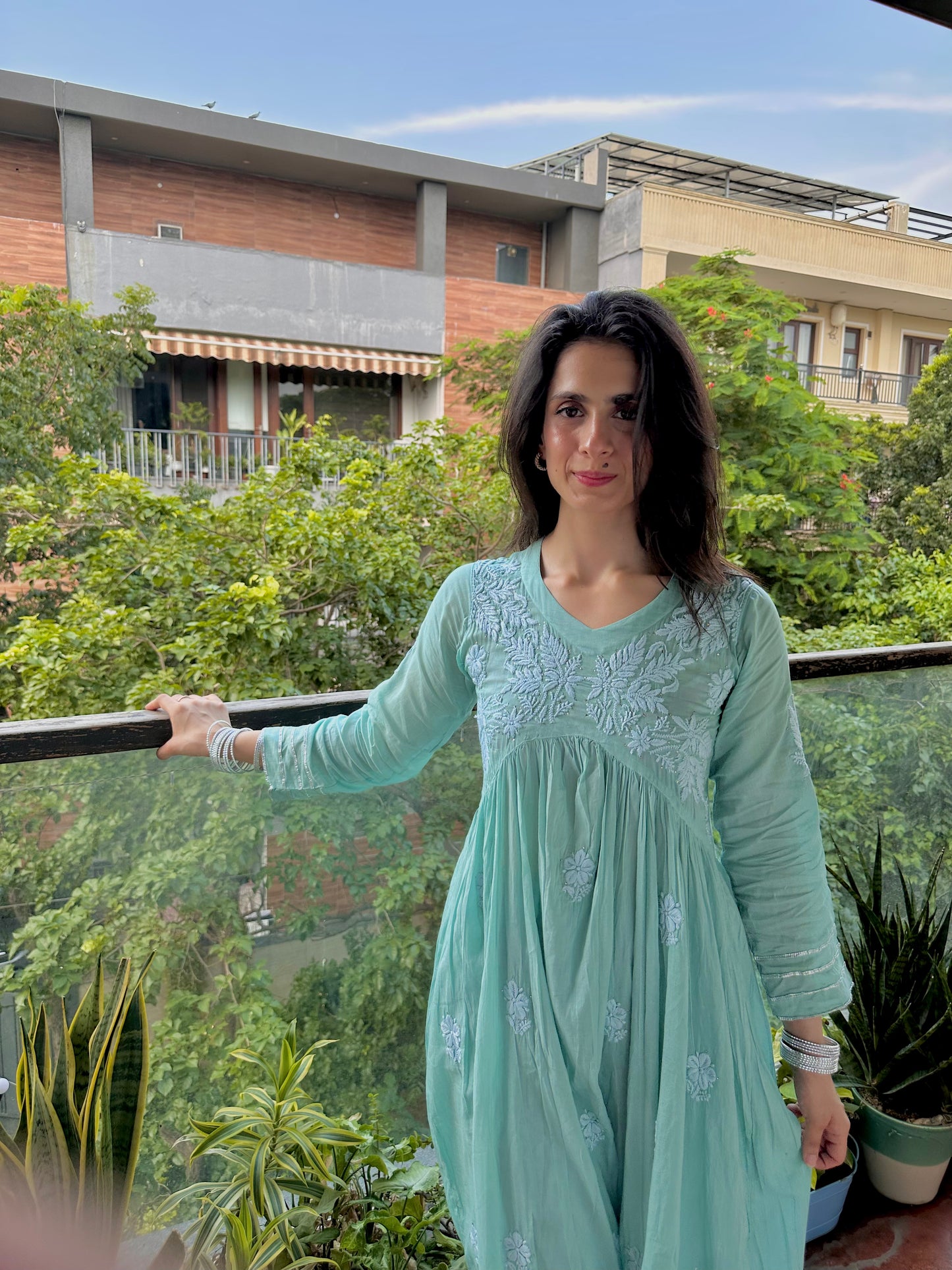 Shahi Mulmul Cotton Chikankari Kurta and Pant Set