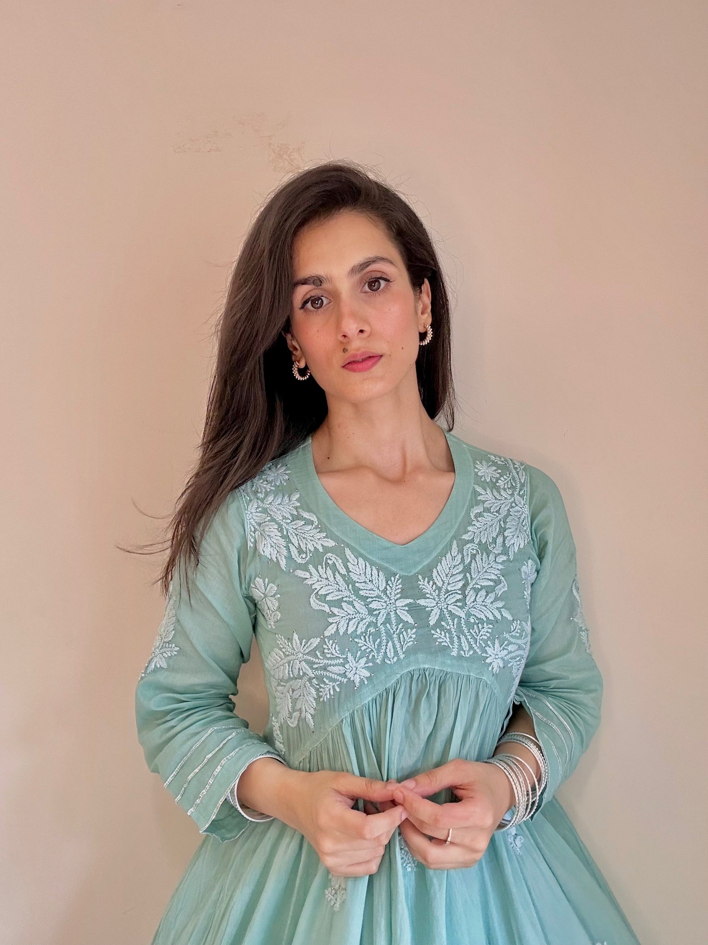 Shahi Mulmul Cotton Chikankari Kurta and Pant Set