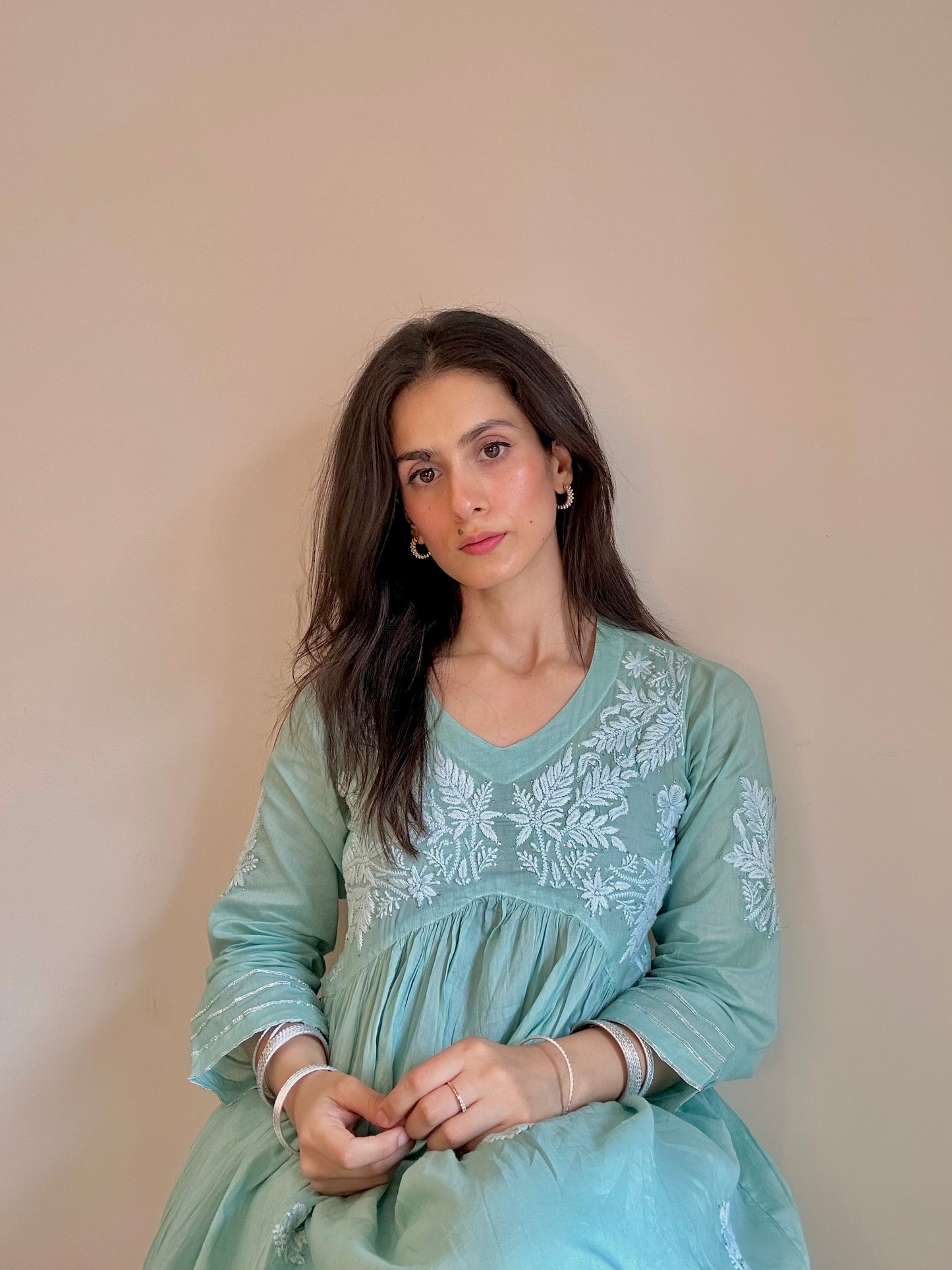 Shahi Mulmul Cotton Chikankari Kurta and Pant Set
