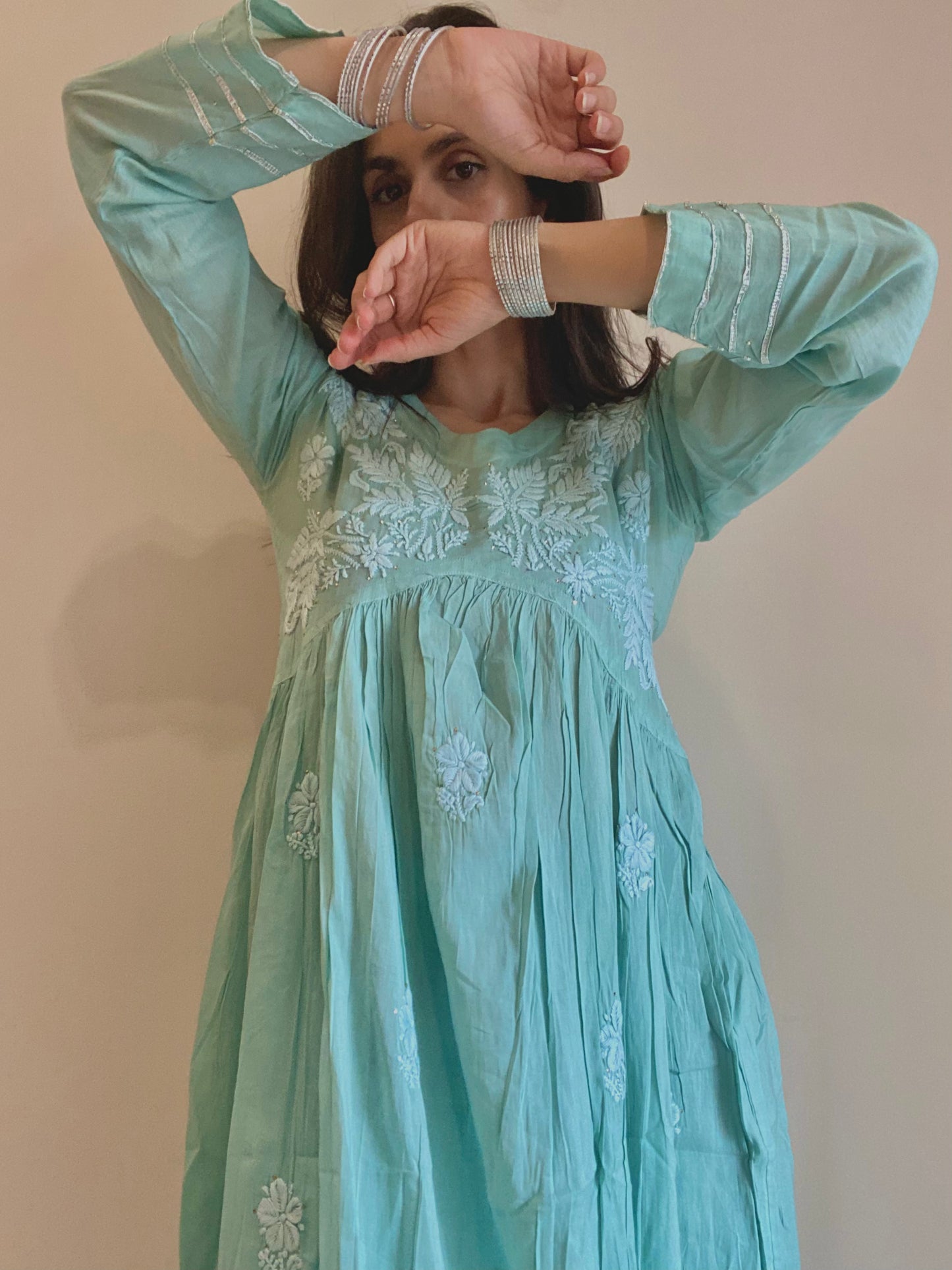 Shahi Mulmul Cotton Chikankari Kurta and Pant Set