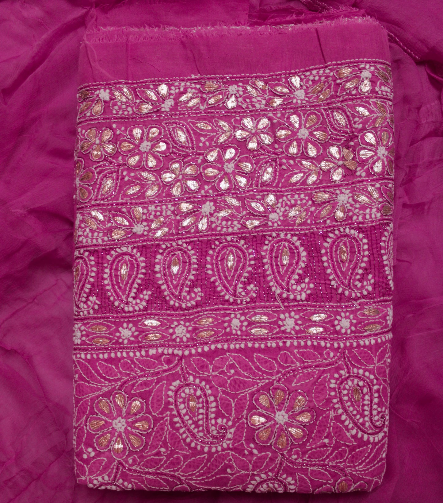 Rimsha Gota Patti Unstitched Three Piece Suit Set