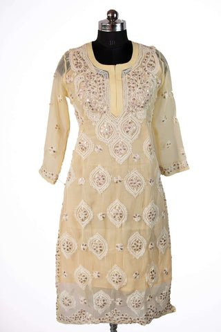 Gauhar Georgette Gota Patti Kurti
