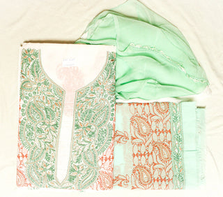 Jadwa Gota Patti Unstitched Three Piece Suit Set