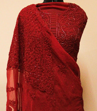 Arwa Unstitched Chikankari Three Piece Suit
