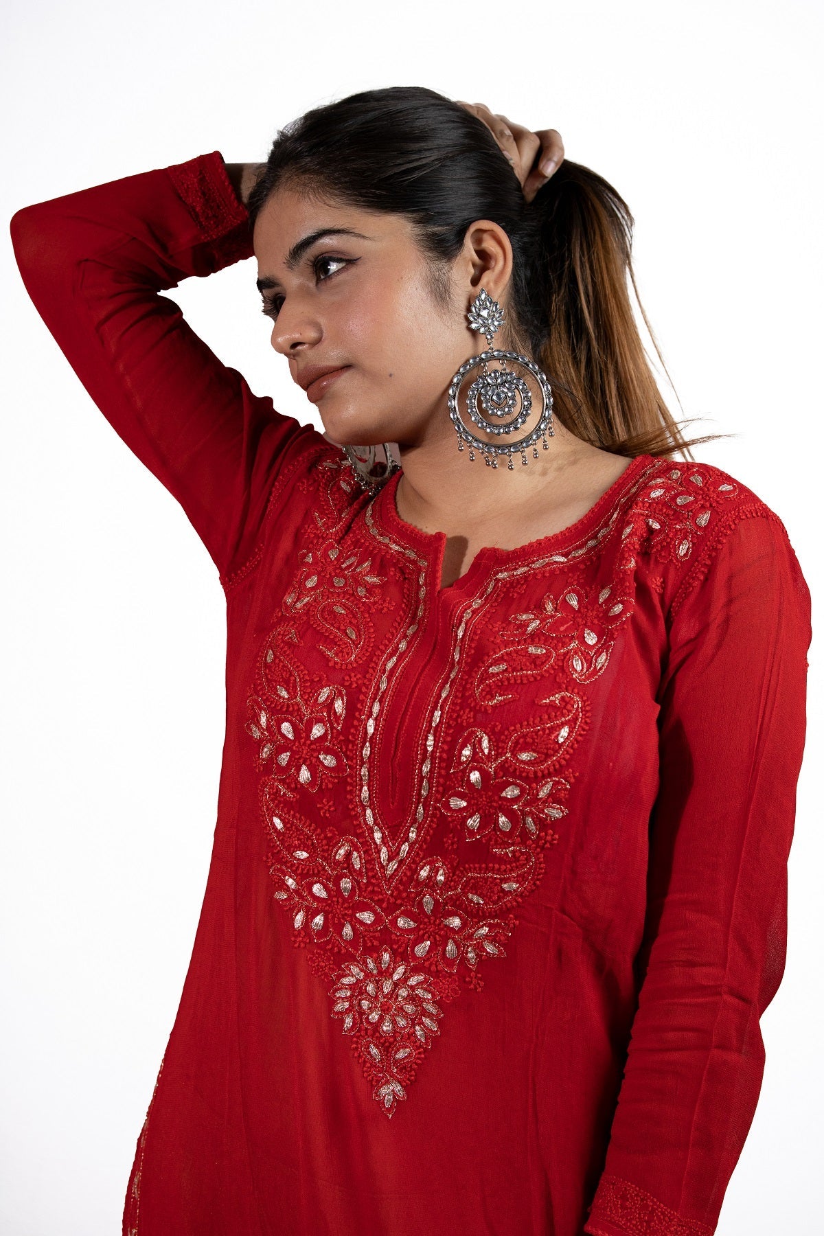 Taisha Long Viscose Kurti With Gota Patti