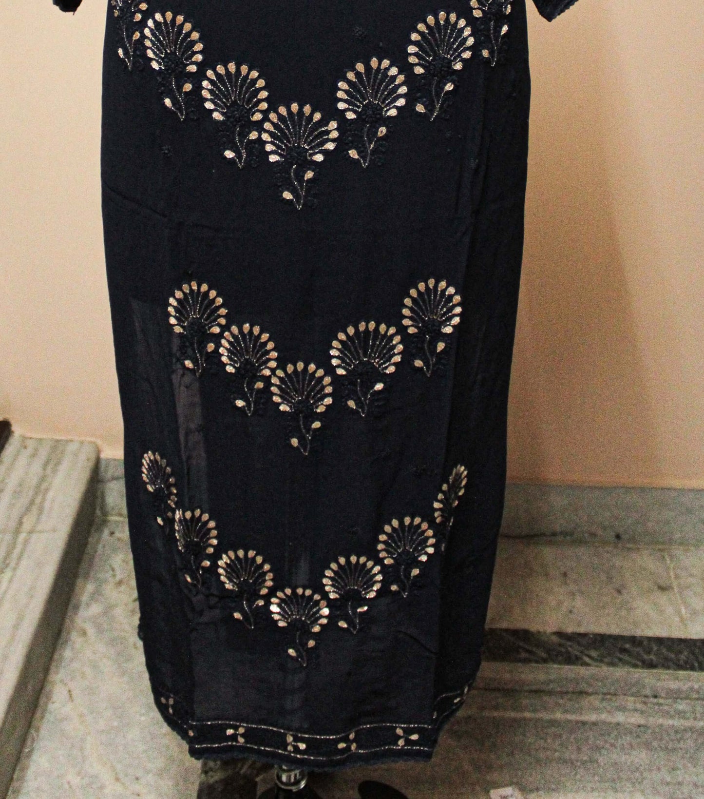 Blue pure viscos gota patti kurti
