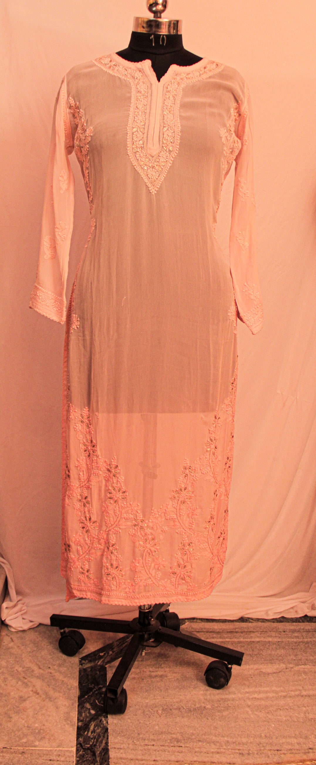 Pure viscos gota patti kurti