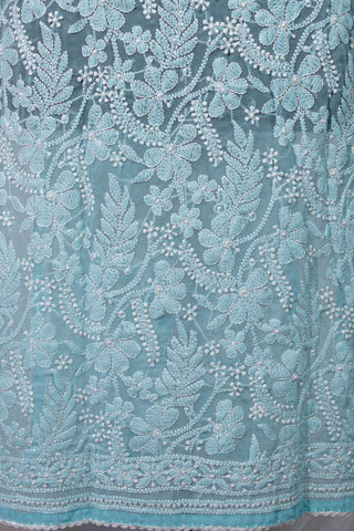 Arfiya Long Georgette Chikan Kurti