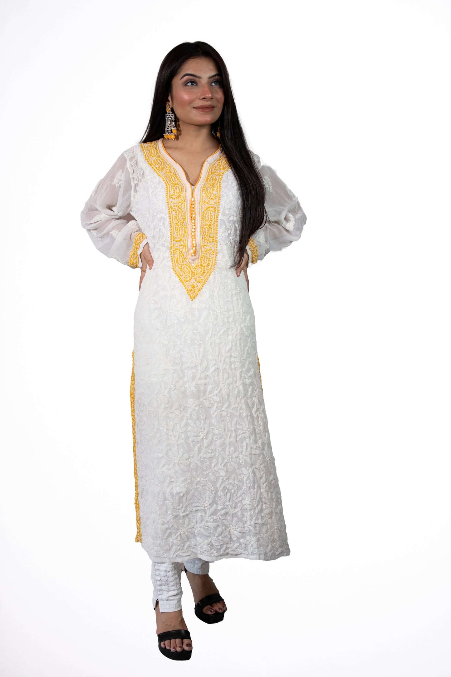 Farah Long Georgette Kurti