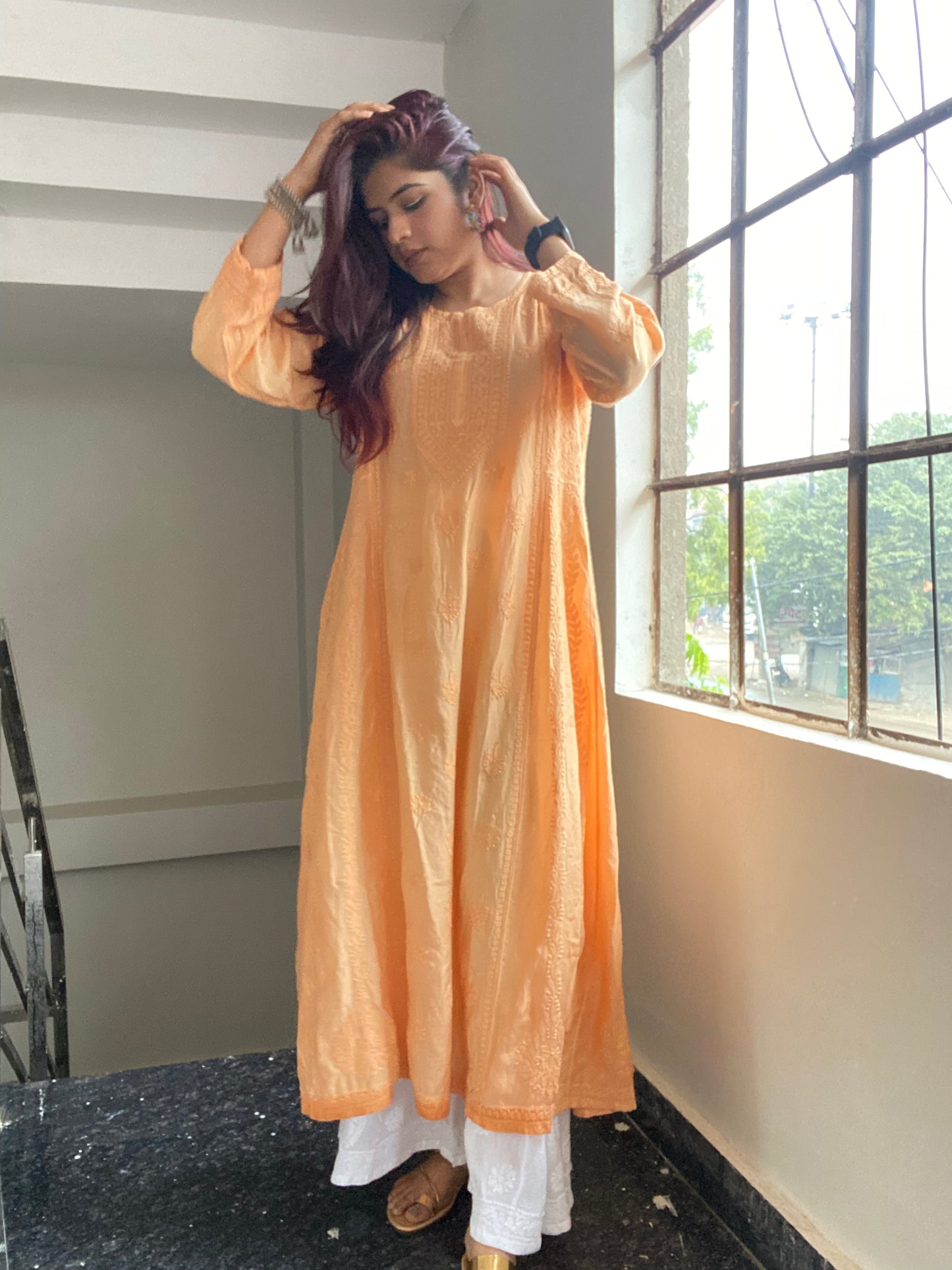 Baano Muslin A line Anarkali Kurti