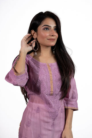 Kinza Straight Chanderi Kurti