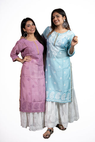 Kinza Straight Chanderi Kurti