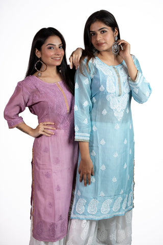 Kinza Straight Chanderi Kurti