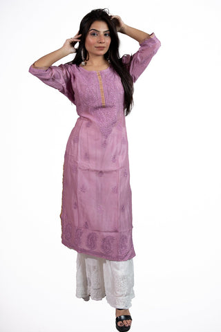 Kinza Straight Chanderi Kurti