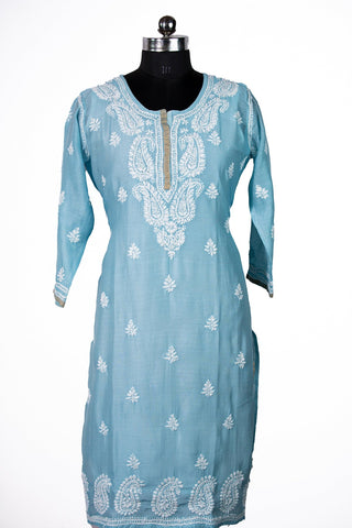 Kinza Straight Chanderi Kurti