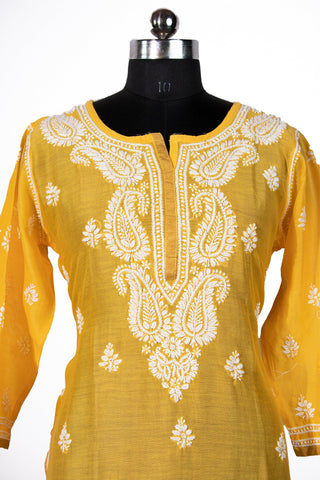 Kinza Straight Chanderi Kurti