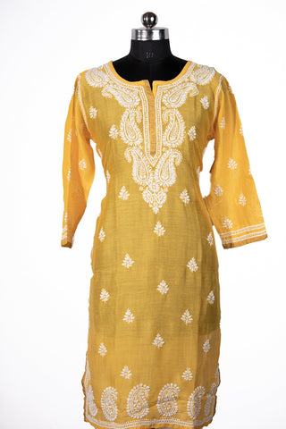 Kinza Straight Chanderi Kurti