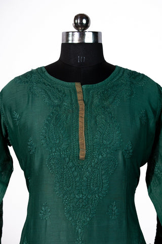 Kinza Straight Chanderi Kurti