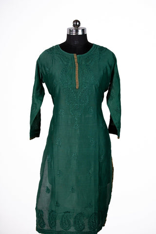 Kinza Straight Chanderi Kurti