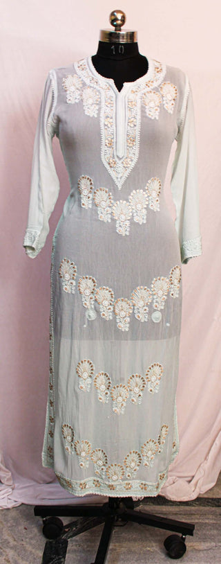 Ayyan Long Viscose kurti with Gota Patti