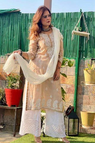 Kinza Straight Chanderi Kurti