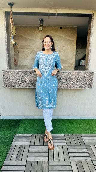 Tahira Rayon Printed Kurti