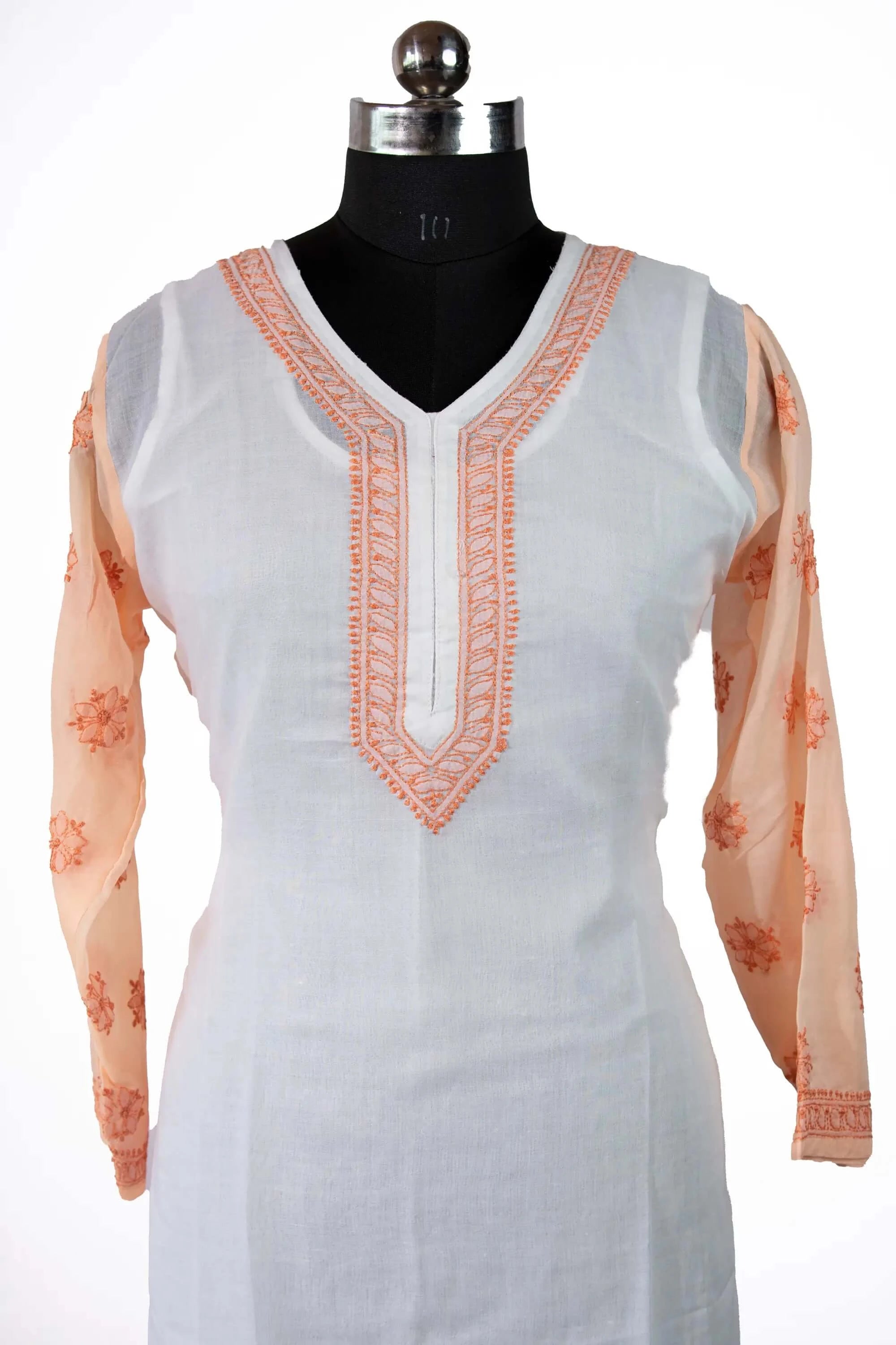 Sky Blue Rayon Chikankari Straight Kurti - TheChikanLabel | Lucknow  Chikankari Kurtis & Suits