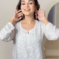 Nura Chikankari Short Modal Straight Kurti - Kashmiri Style Meets Lucknavi Chikankari