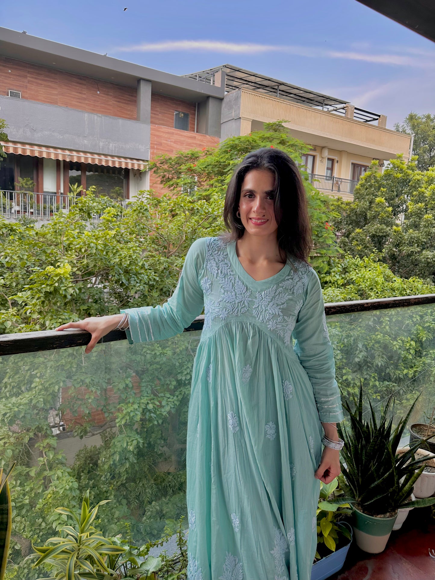 Shahi Mulmul Cotton Chikankari Kurta and Pant Set