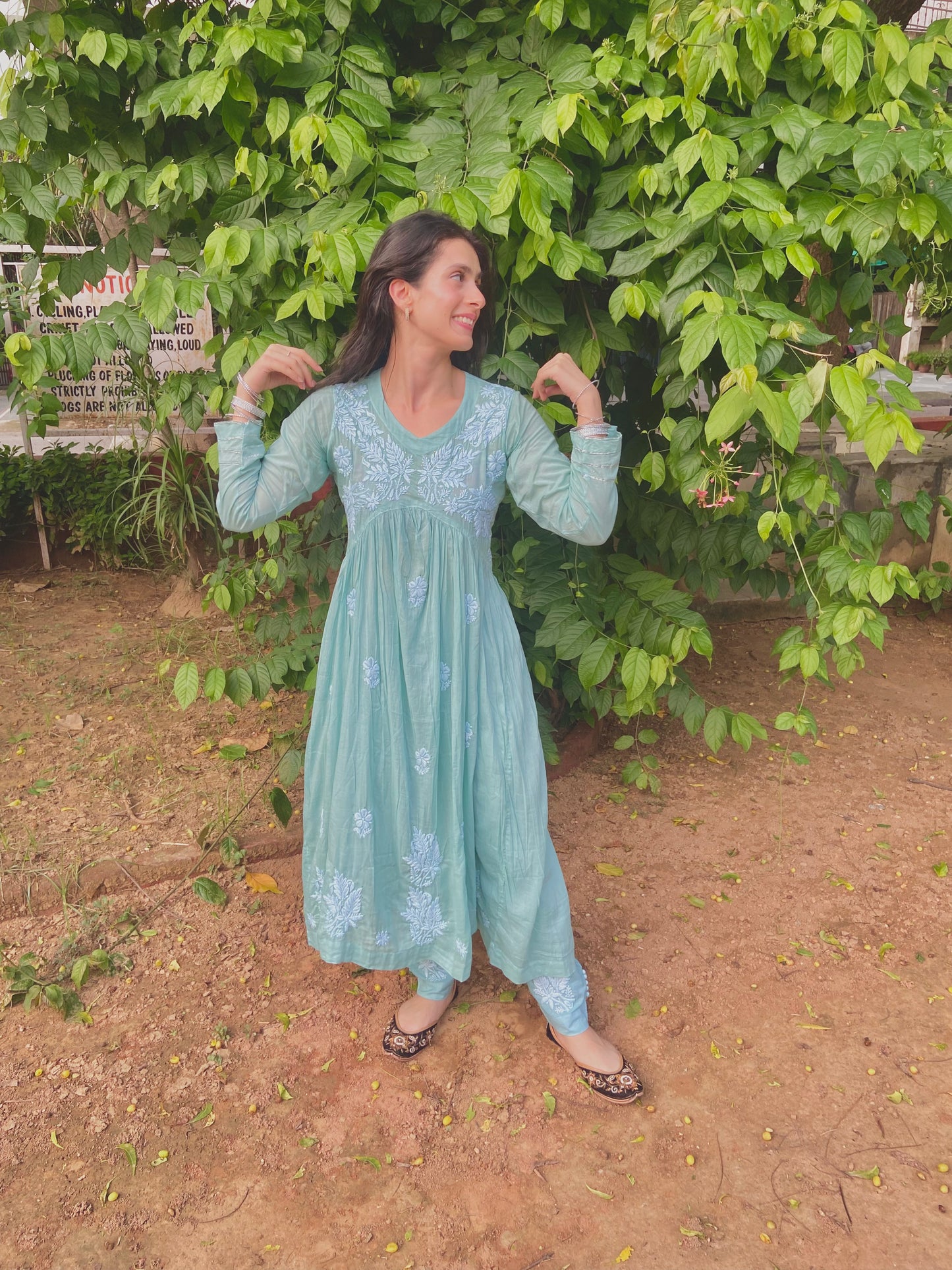Shahi Mulmul Cotton Chikankari Kurta and Pant Set