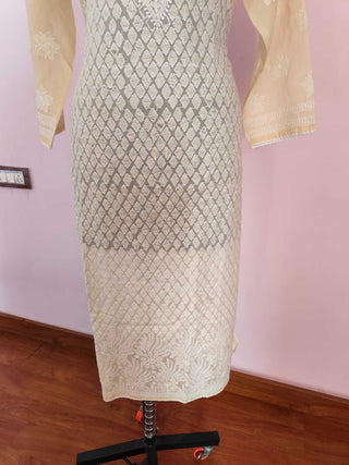 Arfa Pure Cotton Heavy Embroidery Chikankari Kurti - Elegant Ethnic Wear