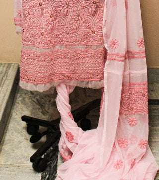 Nura Georgette Three Piece Unstitched Suit Set