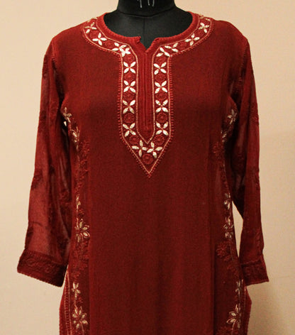 Pure viscos gota patti kurti