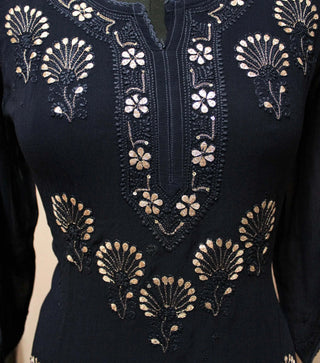 Blue pure viscos gota patti kurti
