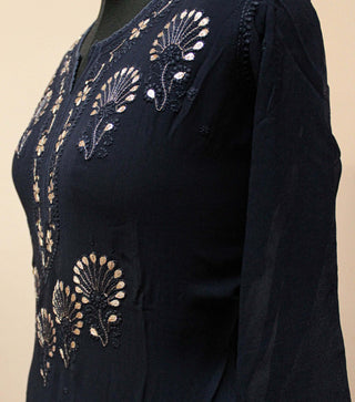 Blue pure viscos gota patti kurti