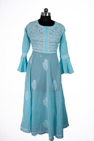 Iman Cotton Anarkali Kurti With Bell Sleeves