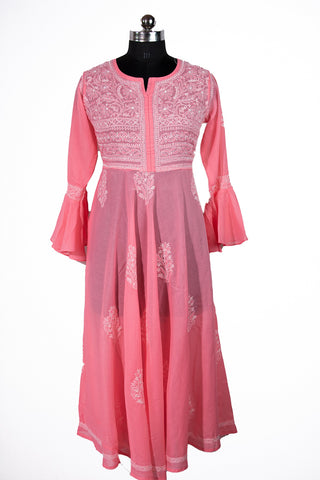 Iman Cotton Anarkali Kurti With Bell Sleeves