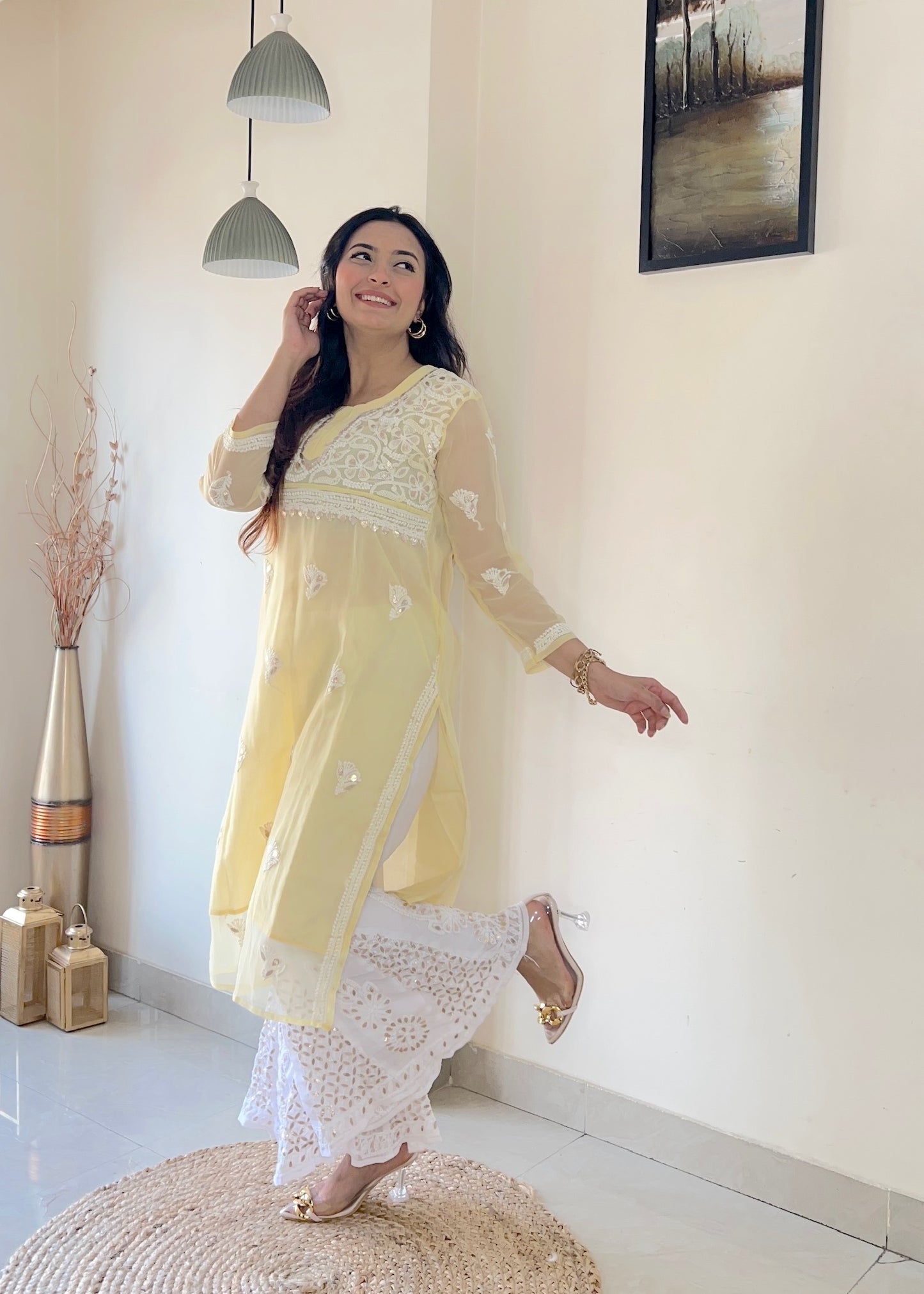 Zinat Georgette Gota Patti Kurti