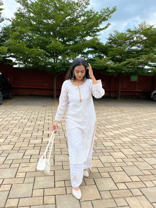 Kinza Straight Chanderi Kurti