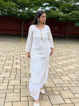 Kinza Straight Chanderi Kurti