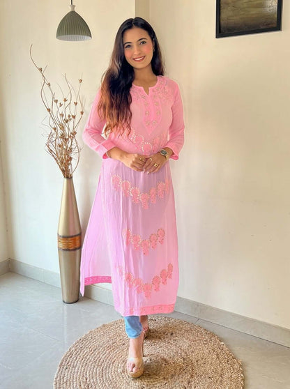 Ayyan Long Viscose kurti with Gota Patti